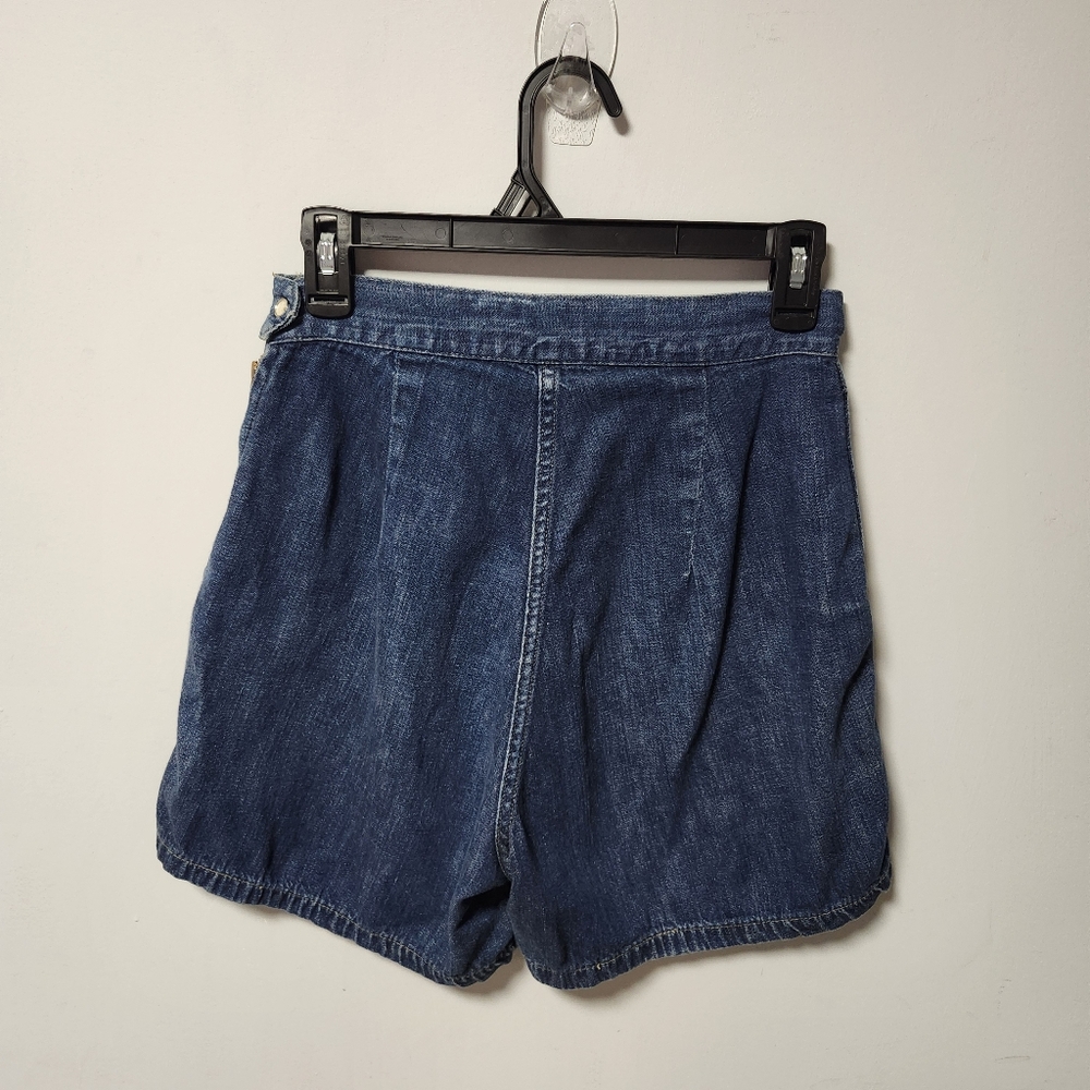 VTG 1950s Levi's Denim Family Side Zip Dark Blue Jean Shorts RARE JR 14 - Picture 5 of 10